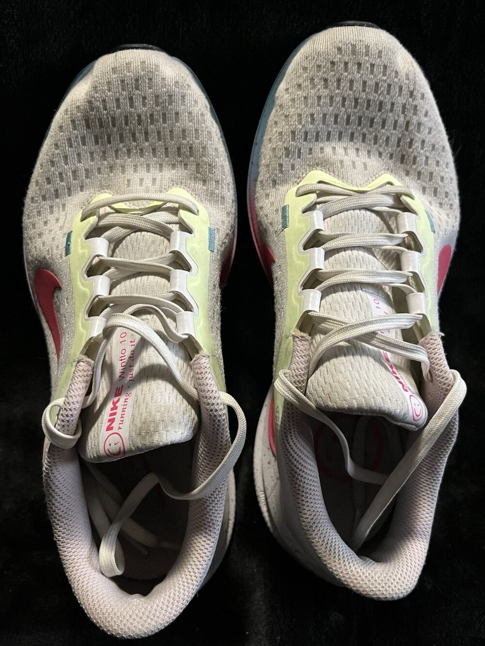 Nike Winflo 10 Women’s Running Shoes Size 7.5 White Pink Athletic Sneakers FZ397